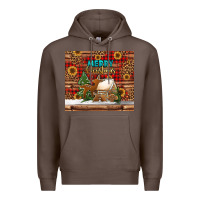 Coffee merry christmas cookies buffalo plaid Premium Hoodie - Jasminsmagicworld