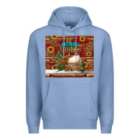 Colony Blue merry christmas cookies buffalo plaid Premium Hoodie - Jasminsmagicworld