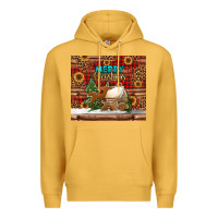 Mustard merry christmas cookies buffalo plaid Premium Hoodie - Jasminsmagicworld