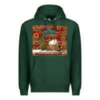 Sports Green merry christmas cookies buffalo plaid Premium Hoodie - Jasminsmagicworld