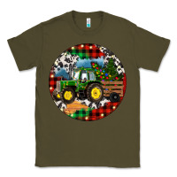 Army Green Christmas Farm Tractor Classic Tee - RanaPortraitStore