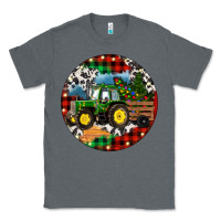 Charcoal Heather Christmas Farm Tractor Classic Tee - RanaPortraitStore