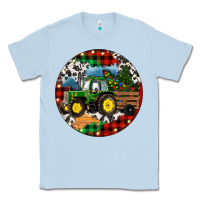 Dusty Blue Christmas Farm Tractor Classic Tee - RanaPortraitStore