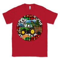 Red Christmas Farm Tractor Classic Tee - RanaPortraitStore