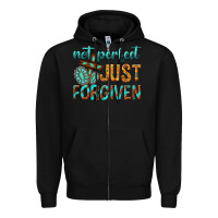 Black not perfect just forgiven Zipper Hoodie - texasbilliewilder