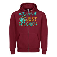 Burgundy not perfect just forgiven Zipper Hoodie - texasbilliewilder