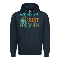 Navy not perfect just forgiven Zipper Hoodie - texasbilliewilder