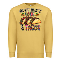 Antique Gold All You Need Is Love And Tacos Premium Sweatshirt - CowhideDigitalArt