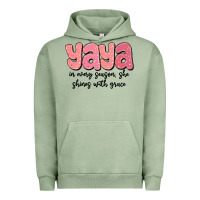 Pigment Oil Green yaya in every season, she shines with grace Urban Hoodie - MaliasSmallBusiness
