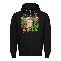 Black Too cute to pinch charolais calf Zipper Hoodie - RanaPortraitStore