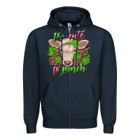 Navy Too cute to pinch charolais calf Zipper Hoodie - RanaPortraitStore