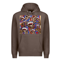Coffee american flag lips leopard Premium Hoodie - NancyCooperArtShop