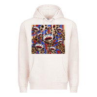 Pale Pink american flag lips leopard Premium Hoodie - NancyCooperArtShop