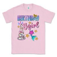 Bubblegum Pink birthday girl 5 Classic Tee - BundleAndBundleShop
