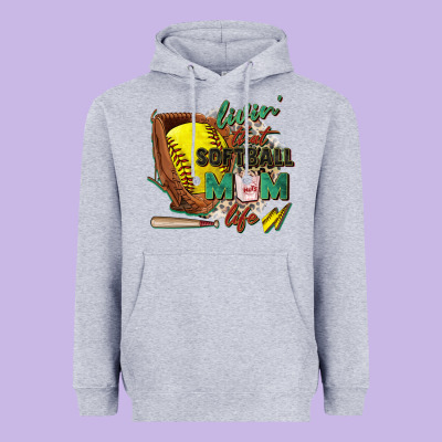 Livin' That Softball Mom Life Heavyweight Hoodie Designed By Zillion Design Studio
