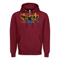 Burgundy gnomigos Zipper Hoodie - Zillion Design Studio
