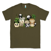 Army Green panda coffee cups Classic Tee - texasbilliewilder