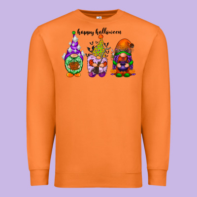 Happy Halloween Gnomes Black Premium Sweatshirt Designed By Racoondesign