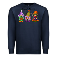 Navy happy halloween gnomes black Premium Sweatshirt - RacoonDesign