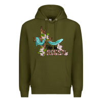 Army Green he is risen cross Premium Hoodie - BarkalooDesign