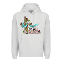Dove Grey he is risen cross Premium Hoodie - BarkalooDesign