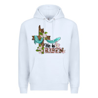 White he is risen cross Premium Hoodie - BarkalooDesign