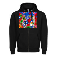 Black puerto rico hearts Zipper Hoodie - Zillion Design Studio
