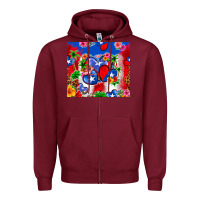 Burgundy puerto rico hearts Zipper Hoodie - Zillion Design Studio