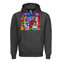 Charcoal Heather puerto rico hearts Zipper Hoodie - Zillion Design Studio