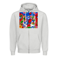 Dove Grey puerto rico hearts Zipper Hoodie - Zillion Design Studio