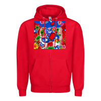 Red puerto rico hearts Zipper Hoodie - Zillion Design Studio