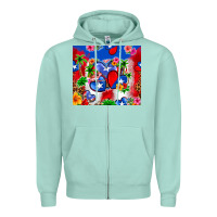Seafoam puerto rico hearts Zipper Hoodie - Zillion Design Studio