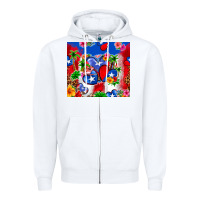 White puerto rico hearts Zipper Hoodie - Zillion Design Studio
