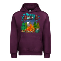 Mauve Wine happy camper Urban Hoodie - MaliasSmallBusiness