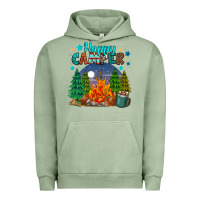 Pigment Oil Green happy camper Urban Hoodie - MaliasSmallBusiness