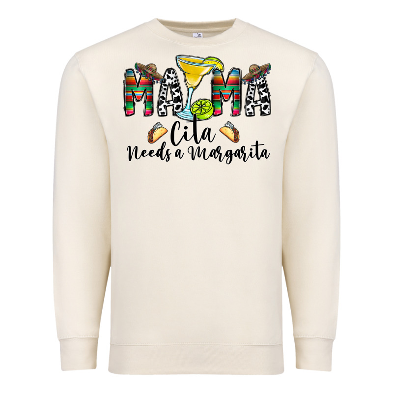 Mama Cita Needs A Margarita Premium Sweatshirt by CowhideDigitalArt | Teevron