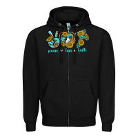 Black peace love faith Zipper Hoodie - texasbilliewilder