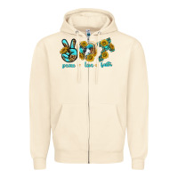 Sandshell peace love faith Zipper Hoodie - texasbilliewilder