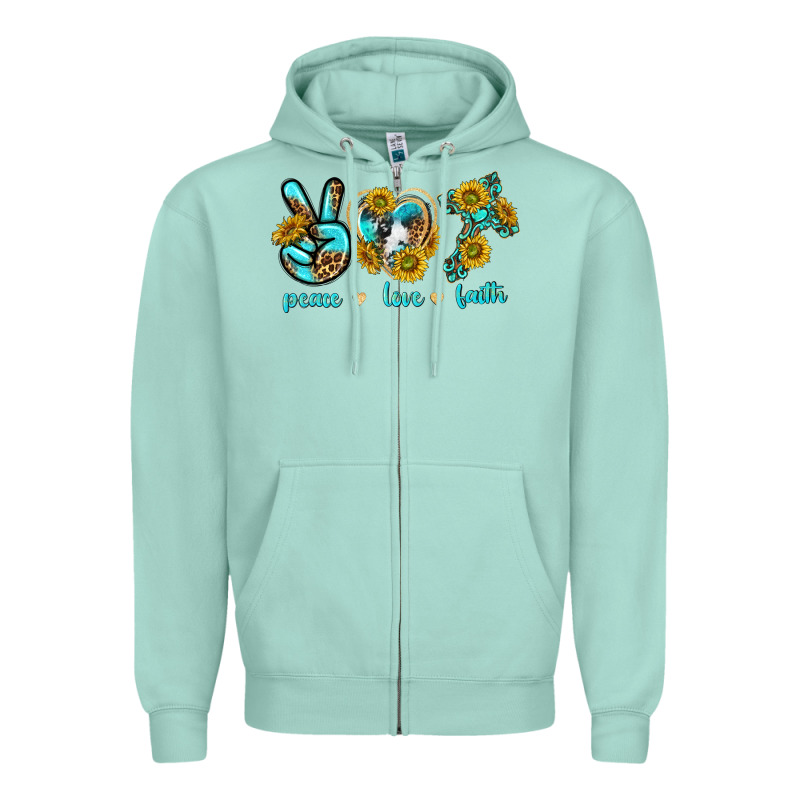 Peace Love Faith Zipper Hoodie by texasbilliewilder | Teevron