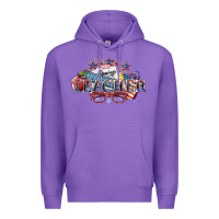 Purple american teacher Premium Hoodie - NancyCooperArtShop