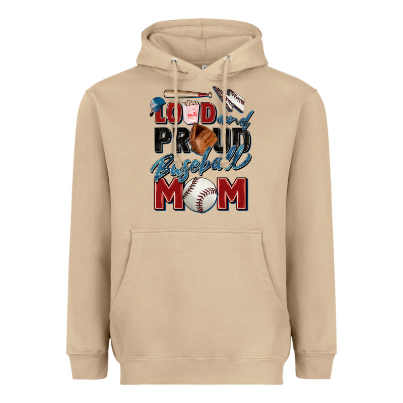 Loud And Proud Baseball Mom Heavyweight Hoodie by Zillion Design Studio | Teevron