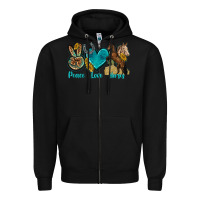 Black peace love horses tbw Zipper Hoodie - texasbilliewilder