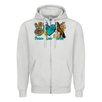 Dove Grey peace love horses tbw Zipper Hoodie - texasbilliewilder