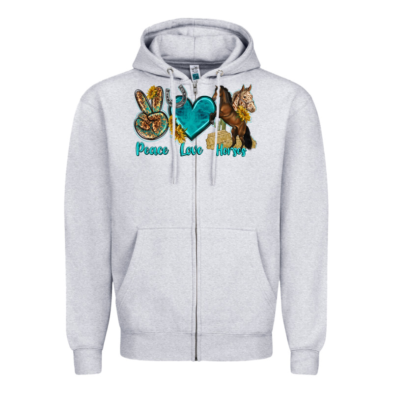 Peace Love Horses Tbw Zipper Hoodie by texasbilliewilder | Teevron
