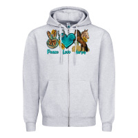 Heather Grey peace love horses tbw Zipper Hoodie - texasbilliewilder
