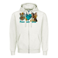 Oatmeal Heather peace love horses tbw Zipper Hoodie - texasbilliewilder
