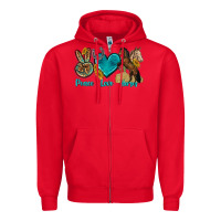 Red peace love horses tbw Zipper Hoodie - texasbilliewilder