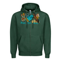 Sports Green peace love horses tbw Zipper Hoodie - texasbilliewilder