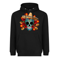 Black mexico skull Heavyweight Hoodie - CTS Tumbler Store