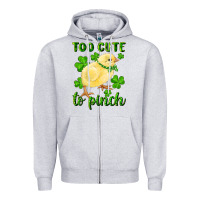 Heather Grey Too Cute To Pinch Chick Zipper Hoodie - RanaPortraitStore